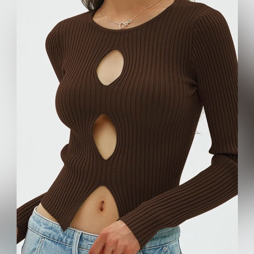CHYRII Womens Cutout Top